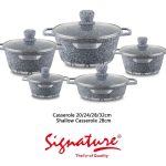 Granite Aluminium Cookware Set - 10 pcs | SG-DCCSH10 | Signature - Grey